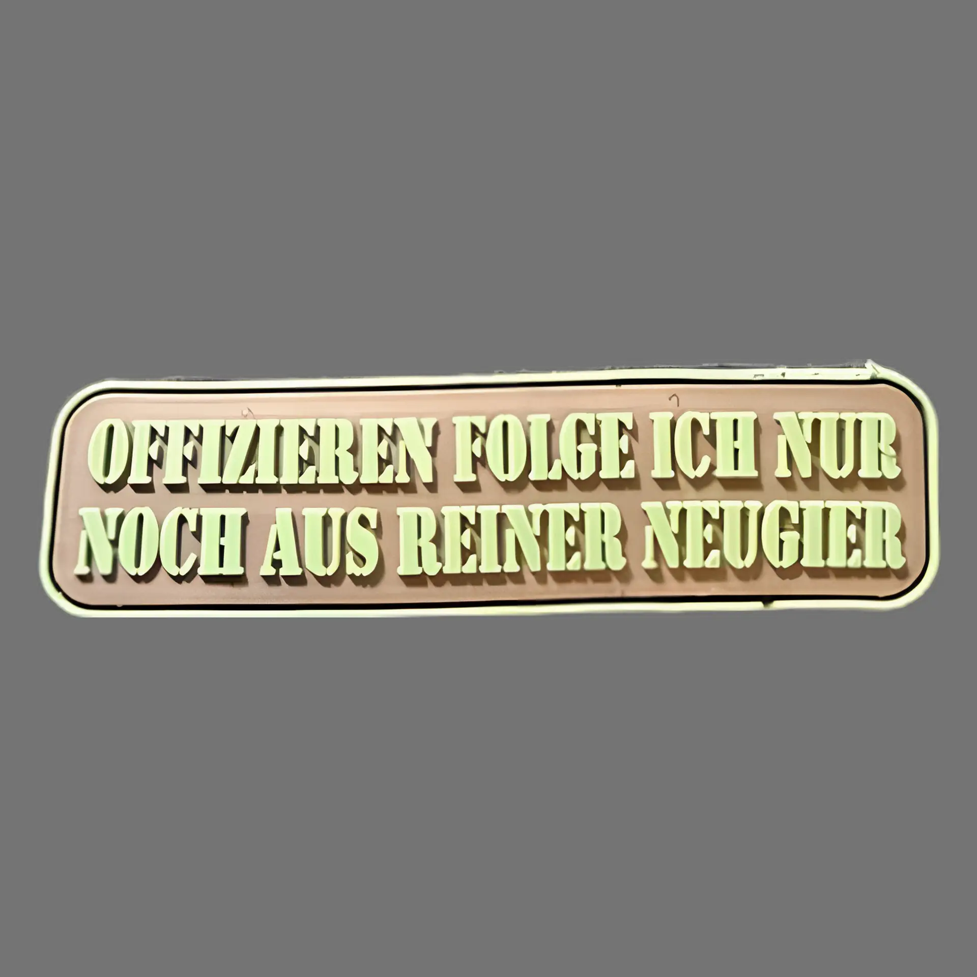 Militär Sprüche Patch „Offizieren folge ich nur aus Neugier“